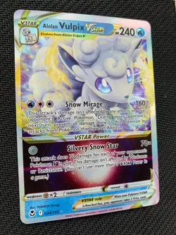 Alolan Vulpix VSTAR 034/195 Rare Pokemon Card - Sw&Sh Silver Tempest Set - NM - Image 2