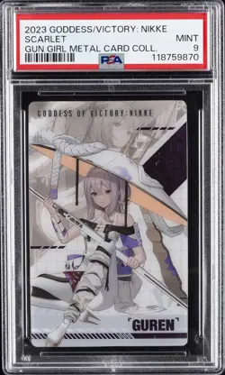 2023 GODDESS OF VICTORY: NIKKE GUN GIRL METAL CARD COLLECTION SCARLET PSA 9 - Image 1
