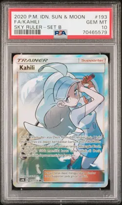 PSA 10 Kahili 193 Full Art Trainer Sun & Moon Sky Ruler Pokemon Card Indonesian - Image 3