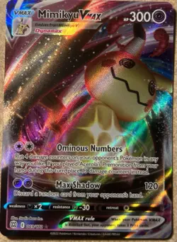 Pokemon TCG Mimikyu VMAX Holo Ultra Rare Card 069/172 Brilliant Stars - Image 1