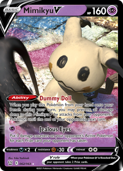 Mimikyu V 62/163 Rare Holo V | Battle Styles | Pokemon Card - Image 1