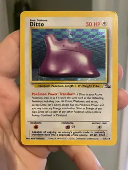 Ditto 3/62 - Pokemon TCG Fossil Unlimited Holo Rare Card WOTC DMG - Image 1