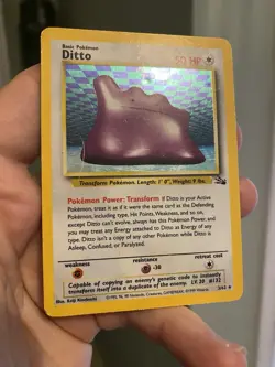Ditto 3/62 - Pokemon TCG Fossil Unlimited Holo Rare Card WOTC DMG - Image 3