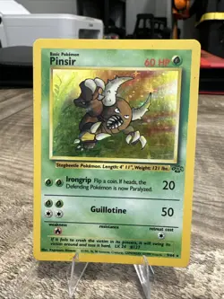 Pokemon TCG Pinsir Jungle Holo Card 9/64 Unlimited Rare, Vintage LP Condition - Image 1