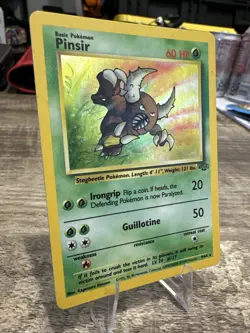 Pokemon TCG Pinsir Jungle Holo Card 9/64 Unlimited Rare, Vintage LP Condition - Image 3