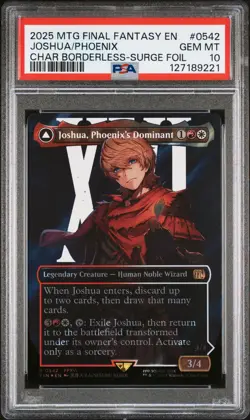 2025 MTG FINAL FANTASY JOSHUA, PHOENIX'S DOMINANT/PHOENIX, WARDEN OF FIRE PSA 10 - Image 1