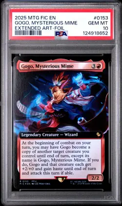 2025 MTG FINAL FANTASY COMMANDER EXTENDED ART-FOIL GOGO, MYSTERIOUS MIME PSA 10 - Image 1