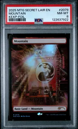 2025 MTG SECRET LAIR DROP KEXP: WHERE THE MUSIC MATTERS-FOIL MOUNTAIN PSA 8 - Image 1