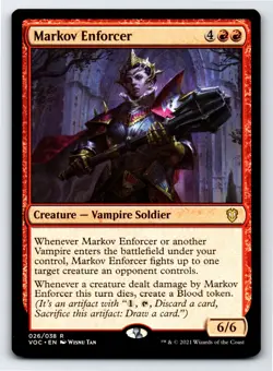 Markov Enforcer R Commander: Innistrad: Crimson Vow # 26 NM Normal - Image 1