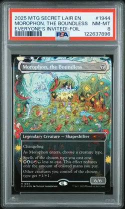 2025 MTG SECRET LAIR DROP EVERYONE'S INVITED!-FOIL MOROPHON, THE BOUNDLESS PSA 8 - Image 1