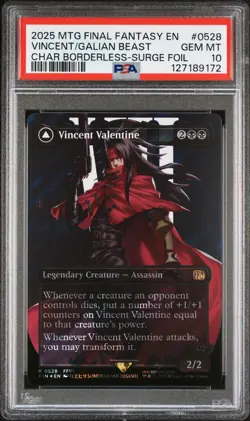 2025 MTG FINAL FANTASY SURGE FOIL #0528 GALIAN BEAST/VINCENT VALENTINE PSA 10 - Image 1