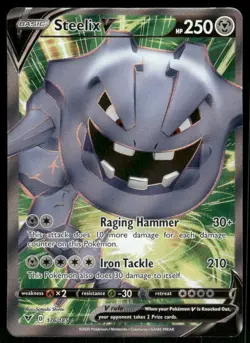 Steelix V (Full Art) 176/185 Ultra Rare Holo NM Pokemon SWSH04: Vivid Voltage - Image 1