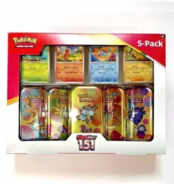 2X Pokemon Scarlet & Violet - 151 (5-Pack) Mini Tins w/ 4 Promos Costco Bundle - Image 2