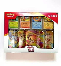 2X Pokemon Scarlet & Violet - 151 (5-Pack) Mini Tins w/ 4 Promos Costco Bundle - Image 3