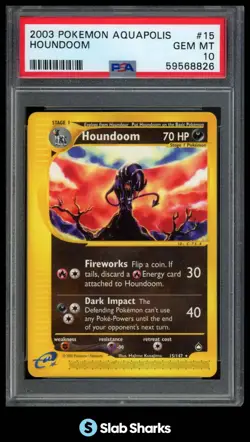 2003 POKEMON AQUAPOLIS #15/147 HOUNDOOM PSA 10 - Image 1