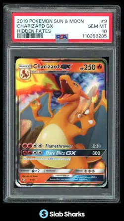 2019 POKEMON SUN & MOON HIDDEN FATES #9/68 CHARIZARD GX RARE HOLO PSA 10 - Image 1