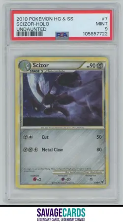 2010 Pokemon HG & SS Holo Undaunted Scizor PSA 9 #7/90 - Image 1