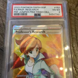 PROFESSOR'S RESEARCH (JUNIPER) - SWSH 152 - Black Star Promo - PSA 4 - Pokemon - Image 3