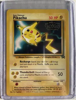 Pokemon TCG The First Movie Black Star Promo Pikachu 4 LP - Image 1