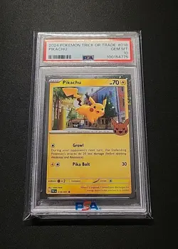 PSA 10 Pokemon 018/091 Stamped 2024 Trick Or Trade Pikachu Gem 💎 Mint - Image 1