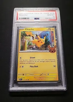 PSA 10 Pokemon 018/091 Stamped 2024 Trick Or Trade Pikachu Gem 💎 Mint - Image 3