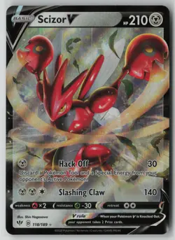 Scizor V 118/189 Pokemon TCG Darkness Ablaze Holo Rare Card (Near Mint) NM 1 - Image 1