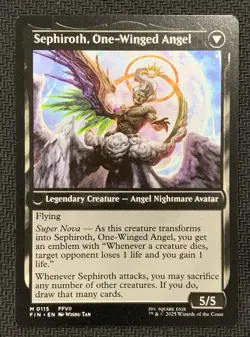 Magic the Gathering Final Fantasy Sephiroth Fabled Soldier #115 Mythic Card - Image 2