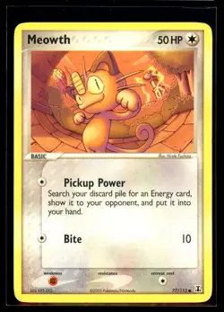 2005 EX - Delta Species Meowth #77 Non Holo Pokemon Card - Image 1