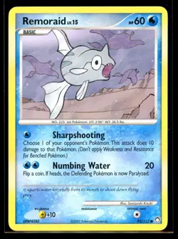 2007 Diamond & Pearl - Mysterious Treasures Remoraid #95 Non Holo Pokemon Card - Image 1