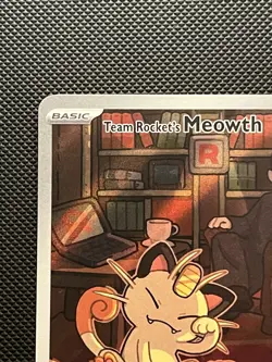 Team Rockets Meowth Card 203/182 Destined Rivals Illustration Rare ENGLISH NM - Image 3