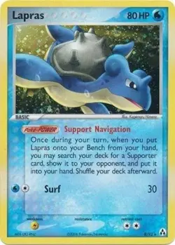 Pokemon TCG - Lapras - 8/92 - Holo - Rare - Ex Legend Maker [Lightly Played] - Image 1