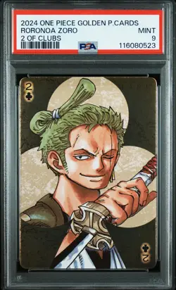 2024 ONE PIECE GOLDEN PLAYING CARDS THE STRAW HAT CREW RORONOA ZORO PSA 9 - Image 1