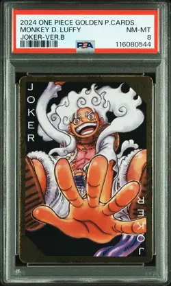 2024 ONE PIECE GOLDEN PLAYING CARDS THE STRAW HAT CREW MONKEY D. LUFFY PSA 8 - Image 1