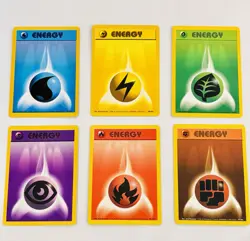 Energy Cards ⭐ Full Set x 6 - Pokemon Card TCG - WOTC - 1999 Base Set - Image 1
