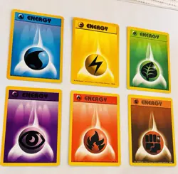 Energy Cards ⭐ Full Set x 6 - Pokemon Card TCG - WOTC - 1999 Base Set - Image 2