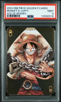 2024 ONE PIECE GOLDEN PLAYING CARDS THE STRAW HAT CREW MONKEY D. LUFFY PSA 9 - Image 1