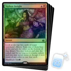 FOIL SIPHON INSIGHT X4 Innistrad: Midnight Hunt MID Magic MTG MINT CARD - Image 1