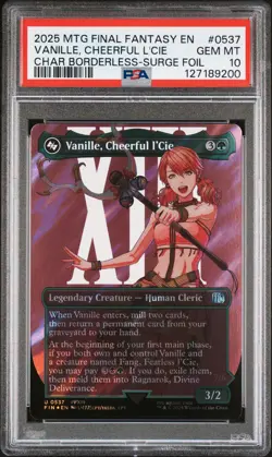 2025 MAGIC THE GATHERING FINAL FANTASY #0537 VANILLE, CHEERFUL L'CIE PSA 10 - Image 1