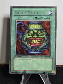 Pot of Greed - LOB-119 - Rare - 1st Edition - YuGiOh - DMG / HP - Image 1