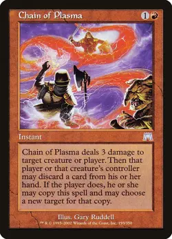 MTG 1x Chain of Plasma, NM, Onslaught, Instant 3 Damage Opponent Copy Spell - Image 1