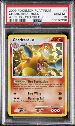 2009 POKEMON PLATINUM ARCEUS CRACKED ICE #1 CHARIZARD-HOLO PSA 10 - Image 1