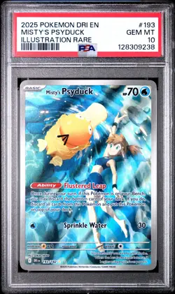 2025 POKEMON DRI EN-DESTINED RIVALS ILLUSTRATION RARE MISTY'S PSYDUCK PSA 10 - Image 1