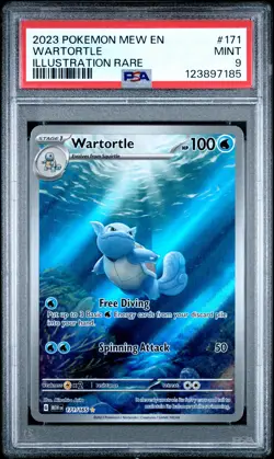 2023 POKEMON MEW EN-151 ILLUSTRATION RARE #171 WARTORTLE PSA 9 - Image 1