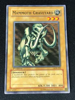 YUGIOH MAMMOTH GRAVEYARD LOB-009 1ST COMMON (NM) NA PRINT - Image 1