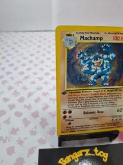 Pokemon TCG Machamp 1st Edition Base Set Card 8/102 Regular Rare Holo Vintage - Image 2