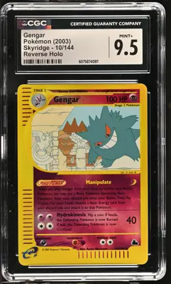CGC 9.5 MINT+ Gengar 2003 Skyridge 10/144 Reverse Holo Pokemon Card - Image 1