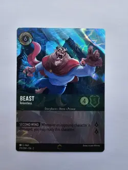 Disney Lorcana TCG Rise of the Floodborn Beast Relentless 210/204 Enchanted Card - Image 1