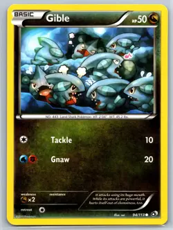 Gible - BW Legendary Treasures 94/113 Black White Pokemon Card NM - Image 1