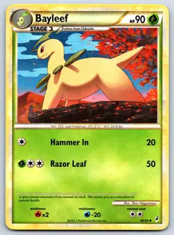Bayleef Call of Legends 40/95 Shin Nagasawa HeartGold SoulSilver Pokemon Card LP - Image 1