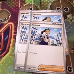 Pokemon Card Paldean Fates 4x Playset Nemona 082/091 NM - Image 1